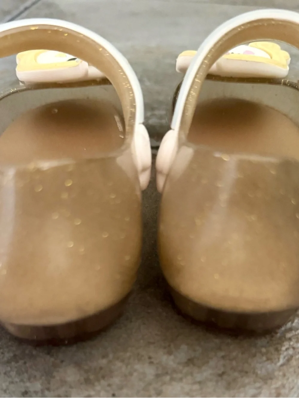 Mini Melissa Gold Unicorn Jelly Mary Jane Sandals with Pastel Strap